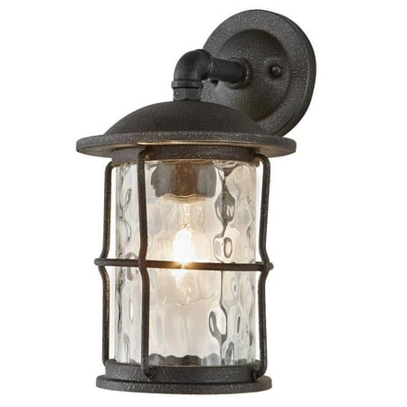 1-Light Gilded Iron Outdoor Wall Mount Lantern
