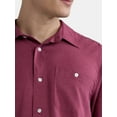 thumbnail image 4 of George Men's & Big Men's Microfiber Button Up Shirt with Short Sleeves, Sizes S-3XL, 4 of 5