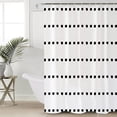 thumbnail image 5 of Boho Polka Shower Curtain, 48" x 72", Dot Stripes Geometric Black White Waterproof Bathroom Curtain Washable Shower Curtain Set with 12 Hooks, 5 of 6