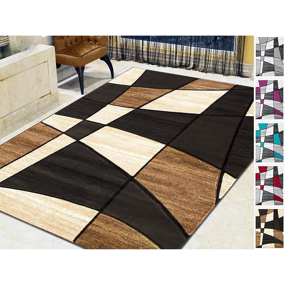 Handcraft RugsColor Block/Geometric/Linear Modern Contemporary Hand Carved Area RugChocolate