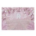 thumbnail image 1 of Fantasy Cutting Board, Medieval Castle Silhouette in the Middle of Flower Botany Fern Surreal Image, Decorative Tempered Glass Cutting and Serving Board, Large Size, Pale Pink, by Ambesonne, 1 of 1