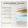 Full Size 12 Inch Gel Memory Foam Mattress MediumFirm Mattress for