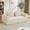 Beige, variant on 72" Soft Corduroy Two Seater Couch, Living Room Loveseat Curved Ergonomic Back, Upholstered Loveseat No Assembly for apartment lounge space, Black