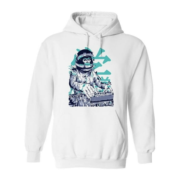 Astronaut Monkey Dj Hoodie Men -Image by Shutterstock, Male x-Large