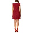 thumbnail image 3 of Allegra K Women's Casual Peter Pan Collar Hearts Pleated Cap Sleeves Mini Dress, 3 of 6