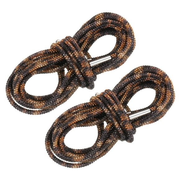 2Pack Rhinestone Shoe Lace, 63" Bling Glittered Ropes Drawstring Cords Replacement (Yellow Black)