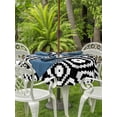 thumbnail image 3 of Outdoor Tablecloth with Umbrella Hole for Patio/Picnic/Party/Camping, Black White Geometric Waterproof Table Cloth Round Cover Washable, Modern Abstract Art (Dia 60"), 3 of 8