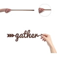 thumbnail image 3 of Cutout Sign Gather Arrow Wooden Wall Art Decor Wood Word Sculpture Signs Rustic Farmhouse for DIY Housewarming Home Front Door Entryway Wall Decoration Brown 11.9 x 3.7inch, 3 of 9