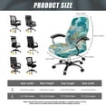 thumbnail image 6 of Renewold Marble Teal Gold Office Chair Cover Decorative Rotating Chair Slipcover Stretch Soft Chair Protector Cover for Desk Computer Chair St. Patrick's Day Decor, S, 6 of 7