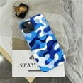 thumbnail image 5 of FKBRCL4U Compatible with iPhone 15 Matte Case, Abstract Blue White Camouflage Pattern for Girl Full Body Design Soft Silicone Drop Shock Scratch Protection for iPhone 15, 5 of 7