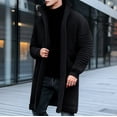 thumbnail image 4 of YLSDY Men's Long Sleeve Knit Cardigan Sweater Solid Color Open Front Longline Pullover Warm Winter Coat Black L, 4 of 4