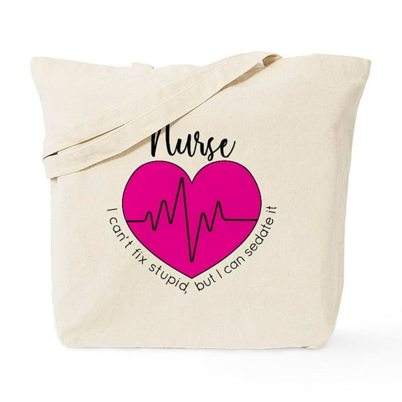CafePress - Nurse I Can't Fix Stupid Tote Bag - Unisex Canvas Tote Bag, Beige, 1-Piece