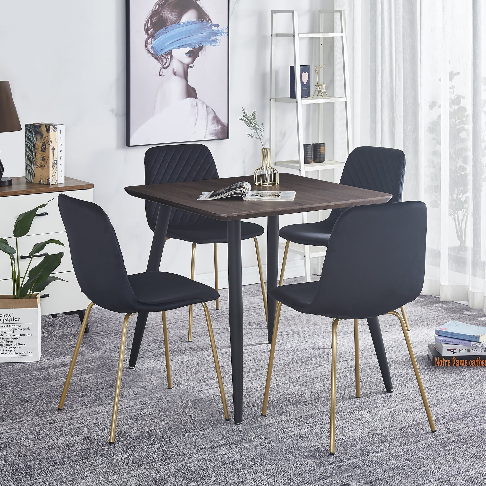 Kadyn Dining Chair Set Of 4, Kitchen Chairs for Reception Rooms, Dining Side Chairs for Offices, Black Kadyn Dining Chair Set Of 4, Kitchen Chairs for Reception Rooms, Dining Side Chairs for Offices, Black