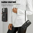 thumbnail image 5 of for iPhone 16 Pro Case with Zipper Card Holders and Crossbody Strap & Short Belt for Women, RFID Blocking PU Leather Button Flip Shockproof Wallet Case Cover for iPhone 16 Pro - Black, 5 of 10