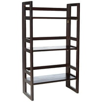 3-Shelf Folding Student Bookcase 20.75" Wide-Espresso