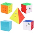 thumbnail image 1 of Ensemble de Cubes de Vitesse 5 Pack Cubes Magiques 2X2 3x3 Cubes de Vitesse 3x3x3 Cubes Pyramides Miroir Broche Cubes Sans Autocollants Collection Casse-Tête, 1 of 2
