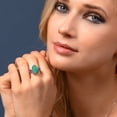 thumbnail image 5 of Gem Stone King 10.86 Ct Pear Shape Green Malachite Red Created Ruby 925 Sterling Silver Ring (Size 8), 5 of 5
