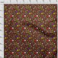 thumbnail image 3 of oneOone Cotton Jersey Brown Fabric Leaves & Floral Artistic Sewing Craft Projects Fabric Prints By Yard 58 Inch Wide, 3 of 4