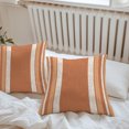thumbnail image 6 of Throw Pillow Covers 16x16 Inch Set of 2, Vintage Burnt Orange Striped Waterproof Outdoor Pillow Covers, Farmhouse Modern Stripes Boho Decorative Cushion Pillowcases for Patio Garden Couch Bed, 6 of 9