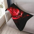 thumbnail image 3 of Red Black Rose Stylish Flower Blanket, Soft Blankets Flannel Bed Throw Cozy Lightweight Plush Gifts for Women Girls Sofa Couch Bedroom Living Rooms Warm All Season, Home Decor, Small 50"x40", 3 of 6