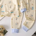 thumbnail image 4 of NIEWTR Baby Kids Winter Set 2PCs Long Sleeve Crewneck Tee + Elastic Pants Breathable Pajamas Gift Set for 0 3 6 9 12 18 Months Toddler Outfit Set(A-Light Blue,11-12 Years), 4 of 5