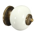 thumbnail image 3 of 5pcs Fashion Round Ceramic Kitchen Cupboard Cabinet Drawer Door Knobs Pull Handles (White) (Mixed Style), 3 of 8