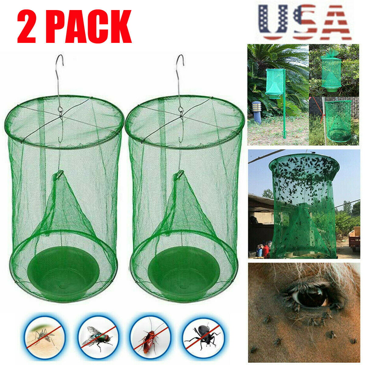 FlyMax The Ranch Fly Trap Outdoor Fly Trap Killer Bug Cage Net Perfect For Horse 