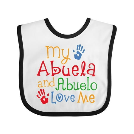 

Inktastic My Abuela and Abuelo Love Me Gift Baby Boy or Baby Girl Bib