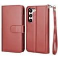 thumbnail image 4 of Samsung Galaxy S24 / S24 Plus / S24 Ultra Wallet Case, Luxury Cash Credit Card Slots Holder PU Leather Flip Cover [Detachable Magnetic Hard Case] & Kickstand & Wristlet Strap Cover, 4 of 8