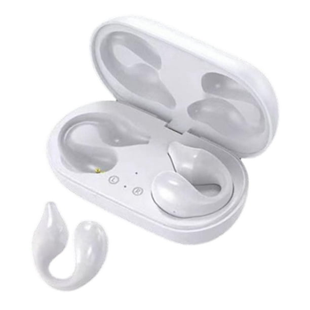 Auriculares de conducción aérea Bluetooth 5.2 con gancho para la oreja, inalámbricos para correr, yoga G blanca