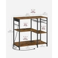 thumbnail image 6 of Baker's Rack, Coffee Bar Stand with Charging Station, Storage Shelves, 15.7 x 35.4 x 35.6 Inches, Rustic Brown, 6 of 8