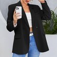 thumbnail image 2 of Blazer de manga larga para mujer chaqueta informal elegante abrigo sencillo y elegante para oficina, 2 of 6