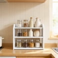 thumbnail image 2 of Gymax 3-Tier Desktop Bookshelf w/Raised Top Guardrails Space-Saving Desk Display Shelf, 2 of 10