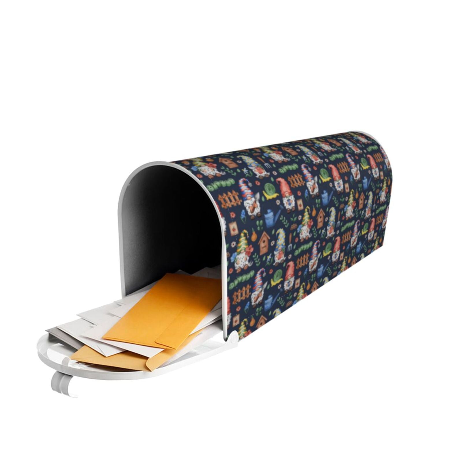 Logiee Garden Gnomes Print Post Letter Box Wrap Decor, Mailbox Cover Suitable for Standard Mailbox and Large Size Mailbox,Outdoor Yard Decoration-21x18 in
