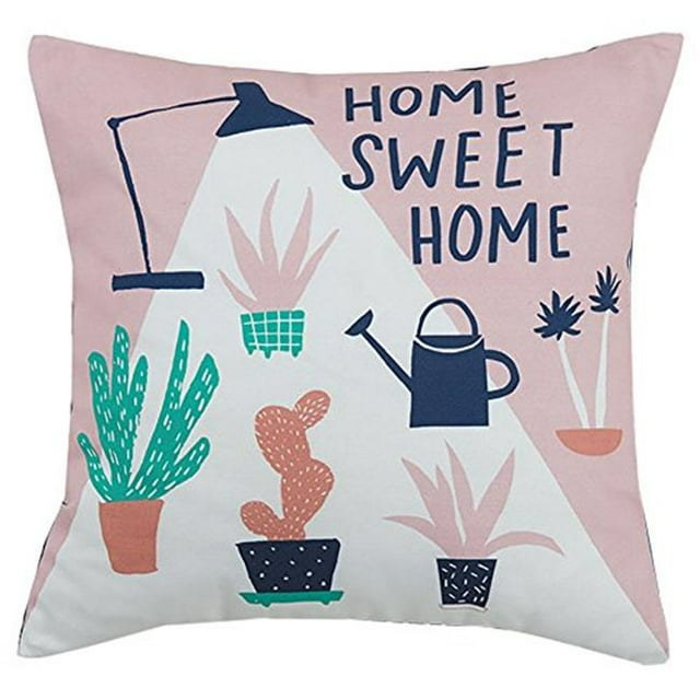 Makers Collective 24HLL02C16SQ Coussin Réversible 16 x 16 Po. la Vie Est Douce