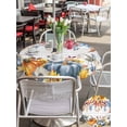 thumbnail image 4 of Outdoor Tablecloth with Umbrella Hole and Zipper, Fall Thanksgiving Round Table Cloth 54 Inch Waterproof Tablecloth, Orange Blue Pumpkin Eucalyptus Sunflower Picnic Table Cover for Patio Camping, 4 of 7