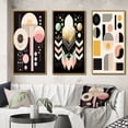 thumbnail image 1 of Designart "Retro Pastel Dimensional Abstract Geometrics" Modern Geometric Framed Wall Art Set Of 3 - Pink Abstract Frame Gallery Wall Set For Home Decor, 1 of 6