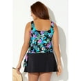 thumbnail image 2 of Swimsuits For All Women's Plus Size Scoop Neck Relaxed Fit Side Tie Blouson Tankini Top, 2 of 3