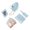Blue, variant on Accessories Kit for Mini 12 Instant Camera Case + Photo Album + Frames + Boarding Pass Shell + DIY Sticker, Square Plaid Embroidery Thread