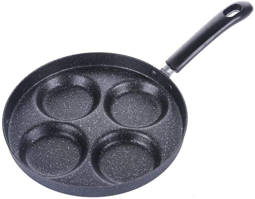 Egg Frying Pan, 24 cm Pancake Pan with 4 Holes, NonStick Round Frying