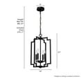 thumbnail image 6 of Hunter - Zoanne 4-light Matte Black, Medium Size Pendant Light, Dimmable, Modern Style, Geometric Shaped, for Bedrooms, Dining, Living Rooms - 45240, 6 of 7