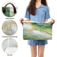 thumbnail image 5 of 2Pack Waterproof Foldable Storage Basket Medium, Metal Frame & Hollow Board Support, for Clothes and Toy Organization Fresh Golden-green Marble, 5 of 8