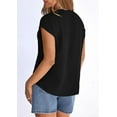thumbnail image 5 of PRETTYGARDEN Spring Tops for Women Summer Fashion Clothes Dressy Casual Blouses Cap Sleeve V Neck Shirts Work Outfits, 5 of 10