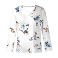 thumbnail image 3 of Craaazy Shirts for Women V Neck 3/4 Sleeve Button Blouses Fashion Print Lapel Womens Shirts Gifts for Women, 3 of 5
