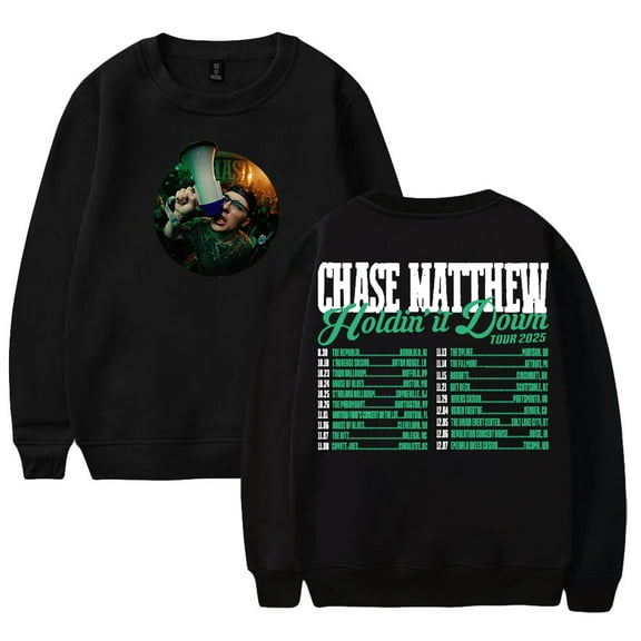Chase Matthew Holdin' It Down Tour 2025 Crewneck Long Sleeve Streetwear Women Men Pullover Sweatshirt