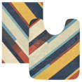thumbnail image 7 of Yayeee Bath Rugs for Bathroom Floor Set of 2 Non Slip Fluffy Soft Absorbent Mat, Retro Colorful Stripes, 7 of 7