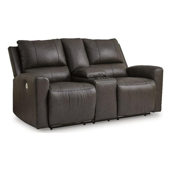Signature Design by Ashley Boxmere Brown Power Reclining Loveseat with Console