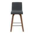 thumbnail image 3 of Vienna Counter Height Swivel Bar Stool with Black Seat and Walnut Wood Frame, 3 of 5