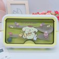 thumbnail image 1 of Sanrio Hello Kitty Kuromi Lunch Box Kuromi Melody BringCutlery Divided Bento Box  Large-Capacity Microwave Tableware Lunch Box, 1 of 7