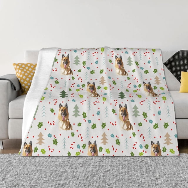 Fotbe German Shepherd Dog Manta de Franela con Estampado, Manta Ultrasuave para Cama, Sofá, Auto, Hipoalergénica y Antibolitas-50"x40"